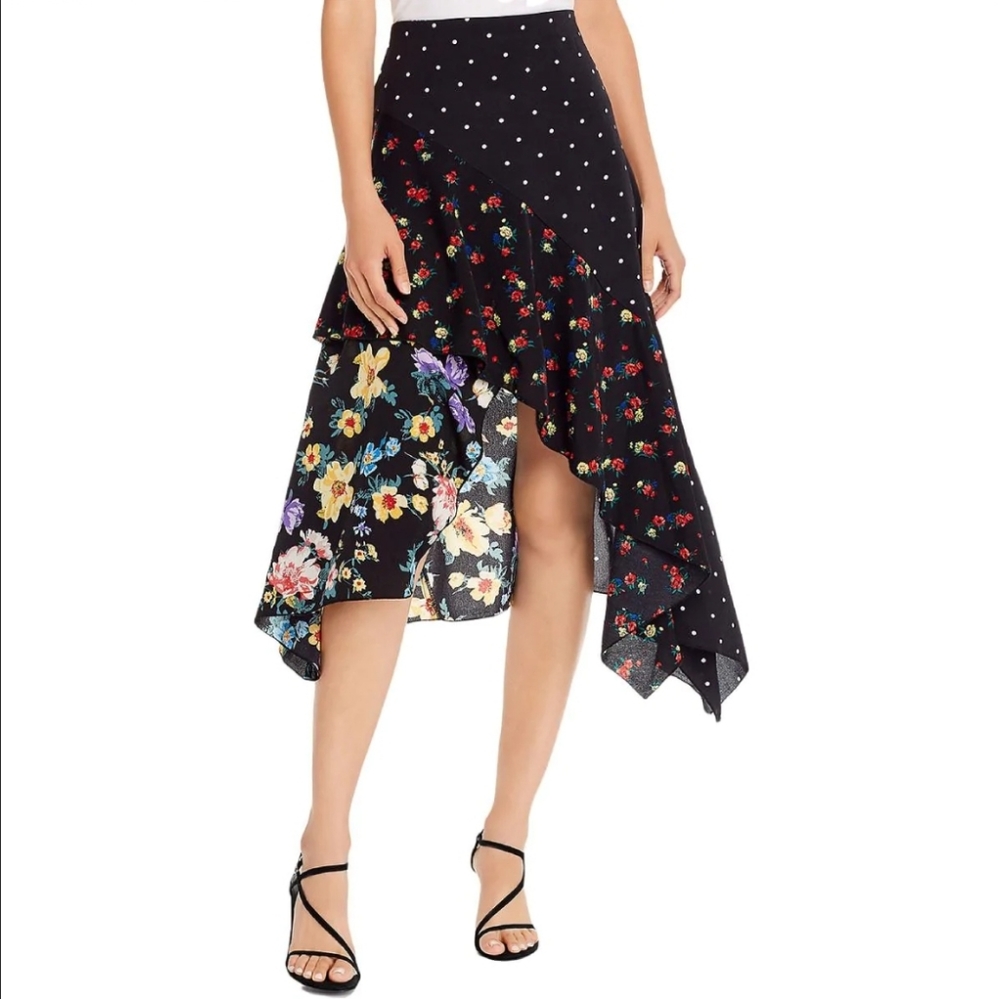 floral asymmetrical skirt
